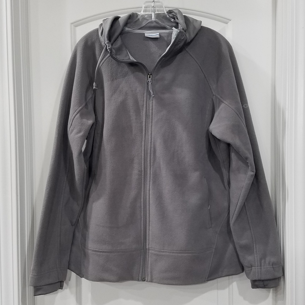 Columbia fleece zip up jacket with thumb holes EUC